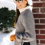 Tuckernuck Bloggers Favorite all:row Bow Tie Sleeve Side Slit Sweater Gray Small Photo 1