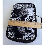 Vera Bradley  Makeup Organizer Bag Large Black White Paisley Two Compartments Zip Photo 12