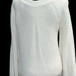 Sweet creamy White Women's cable knit Sweater Size L Photo 6