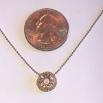 Gold Tone Dainty Pink CZ Rhinestone Boho Pendant Necklace Photo 3