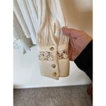 Free People  The Best Long Sleeve Crinkle Button-Up Blouse Shirt Cream Women's M Photo 6