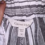 Garnet Hill Womens High Rise Gray White Striped Linen Casual Pants Pockets 14 Photo 4