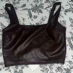 EXPRESS  brown leather cropped tank top size XS NEW Photo 0
