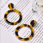 ✨ Acrylic Statement Tortoise Hoop Earrings✨ Black Photo 4