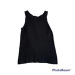 Jeanne pierre  Sweater Vest Tank Cable Knit Thick Black Cotton Large Pretty Scoop Photo 2