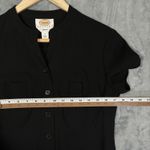 Talbots  Petite Stretch Black Short Sleeve Button Front Collared Shirt Dress Sz 4 Photo 5