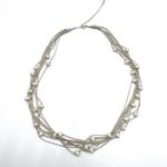 925 Liquid Sterling Silver & Baroque Pearls 10 strands Necklace Native m… Photo 1