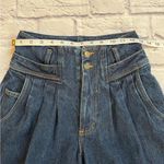 VINTAGE 80s rigid denim jeans buzious no problem high rise pleated tapered blue Size undefined Photo 3
