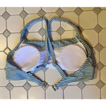 Beachsisi Medium (both top & bottom) Green & White Striped Bikini Photo 6