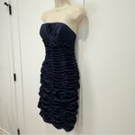 Disney Kirstie Kelly Ruched Mini Dress Satin Blue Strapless 6 Y2K Cocktail Chic Photo 3