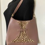 Furla Pink Leather Animal Print Fur Contrast Handb Photo 1
