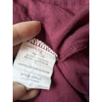 OLM 3/4 Crop Top Womens Casual Puff Sleeve Mock Blouse Burgundy Size Small Red Photo 7