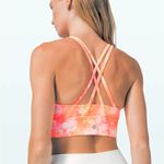 Lululemon  Energy Bra High Neck Long Line Shibori Neon Orange Size 4 Photo 1