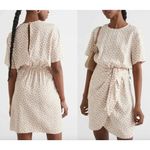 & Other Stories & Other Stories | Tan and White Knot Detail Faux Wrap Mini Dress | Sz 4 Photo 1