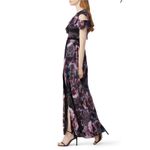 FUZZI dark purple black tulle ruffle one shoulder maxi gown SMALL Photo 2