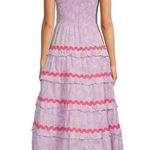 J.Marie The Vivian Tiered Ric Rac Midi Dress Purple Size L Photo 8