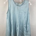 Anthropologie  Blue Satin Swing Top NEW S Photo 5