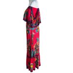Flying Tomato  Tropical Maxi Dress Size XS Redd‎ Off The Shoulder Flowy Beach Photo 3