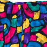 Vintage 90s Multicolor Rainbow Abstract Print Skirt Bold Colors Plus Size 22 Black Photo 4
