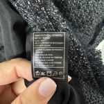 Cupcakes & Cashmere Gregory Tweed Fringe Open Front Blazer Size Medium Black Photo 6