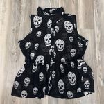 Last Kiss  Black and White Skull Blouse Photo 5