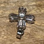 Small Light Pink CZ Cross Silver Pendant Photo 5