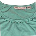 Sag Harbor Womens Aqua Blue Lace Overlay Tank Top Size Large Photo 4