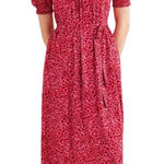 Boden Yoke Detail Floral Jersey Midi Dress Women's 10L Gin Fizz Pink Boho Chic Size undefined Photo 0