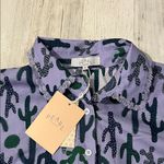 Pearl By Lela Rose Cactus Cotton Full Sleeve Shirt Size Medium NWT Purple Photo 1