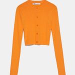 ZARA Brand New ribbed cropped cardigan orange Photo 2