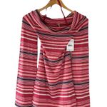 Free People NWT  Portland Striped Pink Off The Shoulder Top Sz Medium Flared Cuff Photo 5