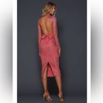 Elle Zeitoune‎ Genevieve Pink Floral Lace Mock Neck Tie Back Midi Dress Sz 4 NEW Photo 1