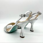 Betsey Johnson Silver Rhinestone Heels Glam Strappy Sandals, Metallic Party 9 Photo 5