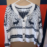 Old Navy Navy & White Button-Up Cardigan Photo 0
