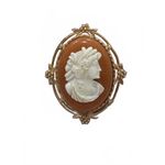 Vintage Cameo Brooch Classic Elegance with a Twist Brown Photo 1