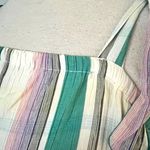 H&M Cream Pastel Green Purple Plaid MIDI Dress Photo 8