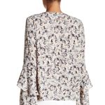 Harlowe $ Graham Harlowe & Graham Womens Small Ruffle Sleeve Popover Blouse Photo 1