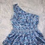Sugar Lips  One Shoulder Blue and White Ruffle Mini Dress size XL Cocktail Party Photo 0
