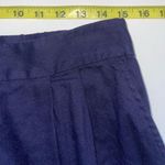 Leith Navy Blue Linen Blend High Rise Relaxed Fit Cropped Pants Photo 8