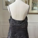 Taffeta Charcoal Grey Ball Formal Gown Beaded Sequins Rhinestone Dress 20 Gray Size undefined Photo 6