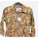 Victoria Dunn Button Down Midi Shirt Dress Peach Colored Floral Size Small NWT Orange Photo 1