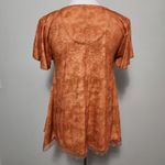 Song n Spirit orange tie dye studded sharkbite vneck top size small Photo 4