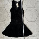 Ramy Brook NWT  Black Velvet Gerry Ruched Waist Mini Dress Sz Small Photo 2