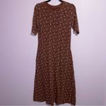 Duluth Trading Co Free Range Organic Cotton Floral Stretch Night Dress Lounge Brown Photo 1