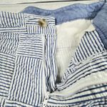 L.L. Bean Womens Favorite Fit Seersucker Patchwork Shorts Blue White 12 Mid Rise Photo 3