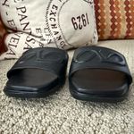 Naturalizer  Genevieve Black Leather Slide Sandals Photo 5