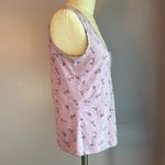 Gap stretch lilac dandelion floral cotton spandex V neck tank top Photo 2