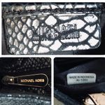 Michael Kors Jet Set Black Leather Snakeskin Print Tote Photo 10