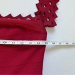 Susana Monaco  Burgundy Red Bandage Eyelet Off Shoulder Dress Size Medium NWT Photo 4