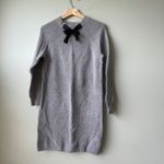 J.Crew Mercantile Sweater Dress Bow Neck‎ Long Sleeve Knit Gray M Size M Photo 1